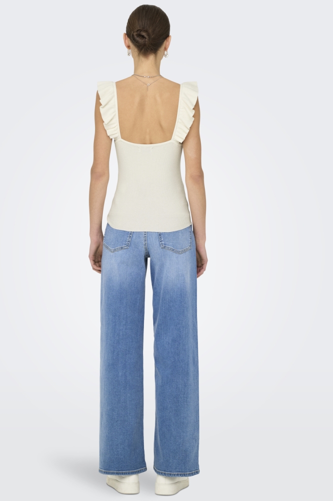 JDYNANNA S/L SQUARE NECK FRILL TOP 15351809 CLOUD DANCER